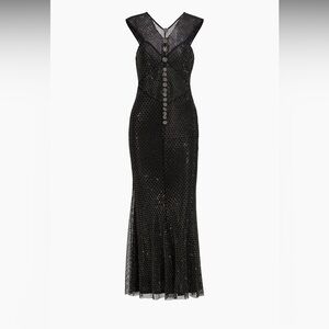 NWOT Self-Portrait Hotfix Fishnet Midi-Dress